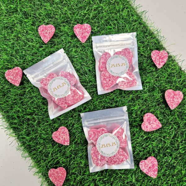 50x Jazzy Chocolate Heart Wedding Favours